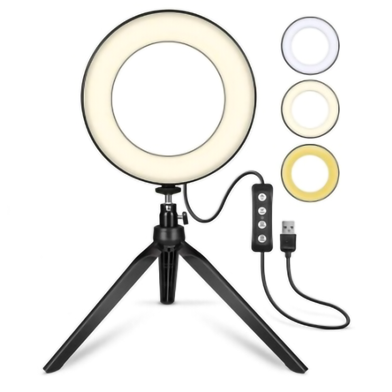 6-дюймовый светодиодный кольцевой светильник Beauty Selfie с подставкой для штатива