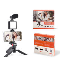 Новый продукт Смартфон Видео светодиодный заполняющий свет Штатив Студийный микрофон Комплект для видеоблогинга